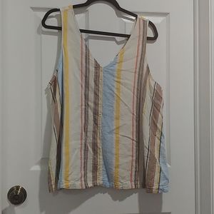 Linen Blend Striped Tank